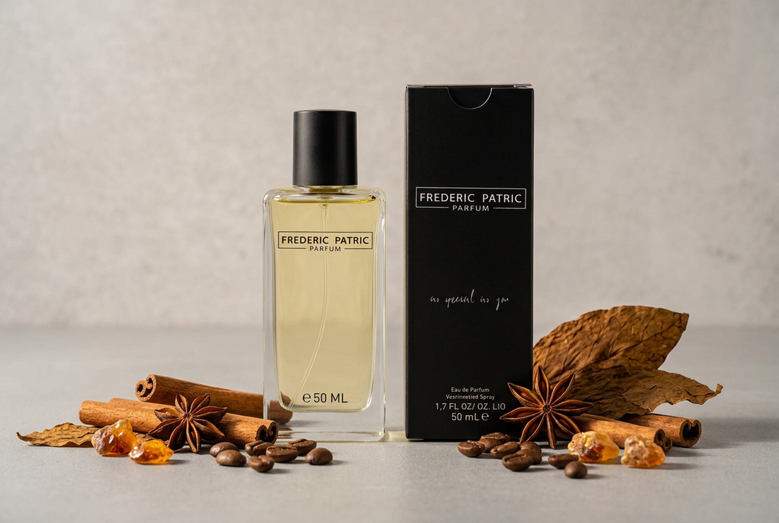 Masculine Elixir lavendel-vanille herenparfum met zwart doosje